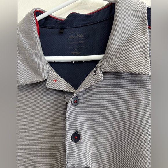 🎉4/30$🎉 Adidas Grey and Navy Athletic Polo Shirt 🔺 - Picture 2 of 5